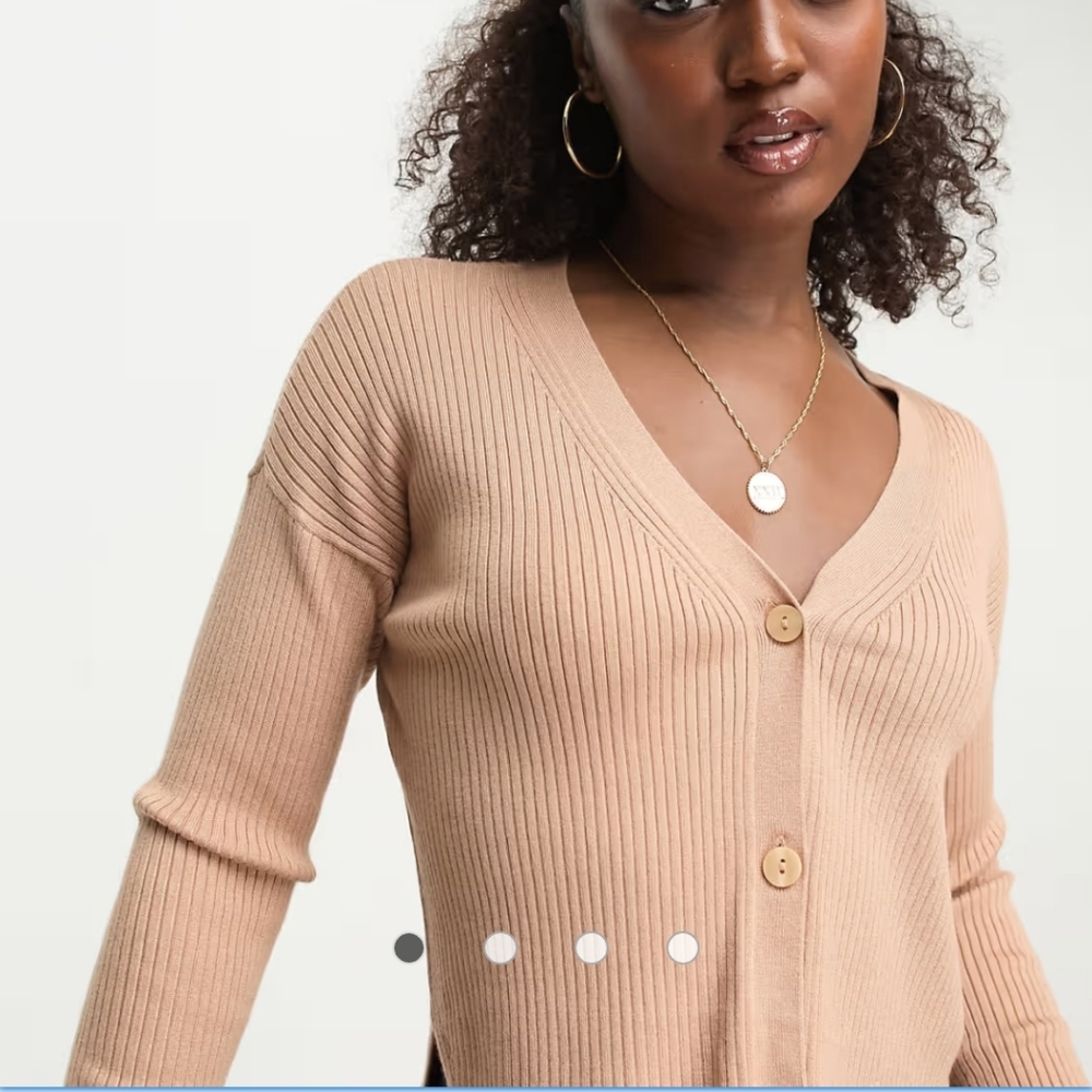 Abercrombie and fitch v neck ribbed button cardigan small s brown tan